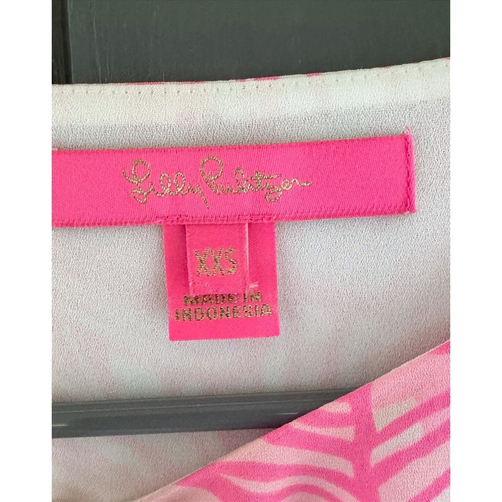 Lilly Pulitzer Darlah Ruffle-Sleeve Top Prosecco Pink Size XXS Cottagecore - Picture 7 of 9